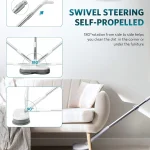Şarjlı ve LED Göstergeli Elektrikli Temizlik Mop - Elektirikli Temizlik Paspas - Elelktirikli Sprey mop - Görsel 5