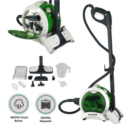 1.2L Tanklı 1500W Buharlı Temizleyici – Zemin, Cam, Mutfak ve Banyo İçin