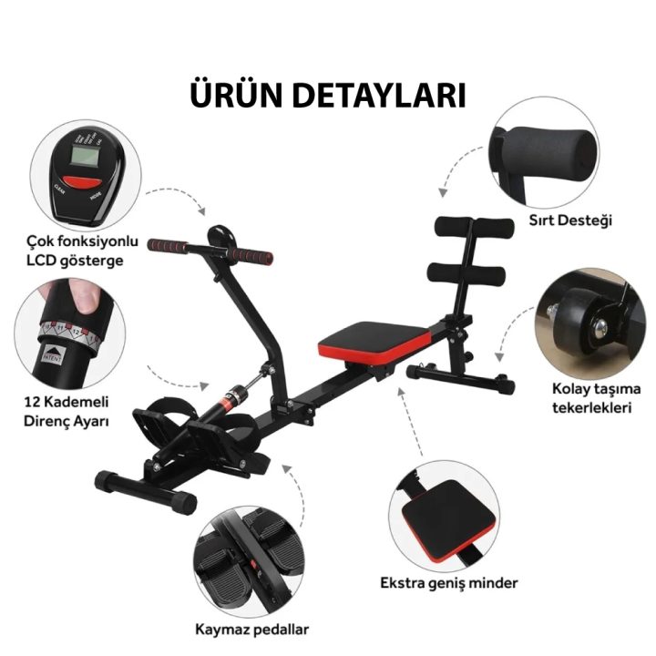 Kochler Row Shaper Kondisyon Küreği - Mekik Aleti - Fitness Aleti - Kondisyon Aleti - Alman Tasarım - Görsel 3