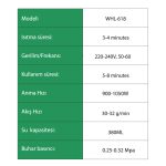 WHL-618LB 2-in-1 Buharlı Temizlik Makinesi – El Tipi ve Mop Özellikli, 132 Derece 380 Ml - Görsel 6