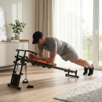 Yeni Nesil Çok Fonksiyonlu Ayarlanabilir Spor Bench Sehpası – Direnç Lastikli, Katlanabilir ve Tekerlekli - Görsel 5