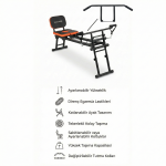 Yeni Nesil Çok Fonksiyonlu Ayarlanabilir Spor Bench Sehpası – Direnç Lastikli, Katlanabilir ve Tekerlekli - Görsel 6