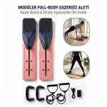 Ev Tipi Full Body Egzersiz Aleti - Direnç Halatlı Kayar Board Sistemli Fitness Seti