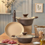 Seramik Kaplama Yanmaz Yapışmaz 3’lü Döküm Tencere Seti