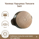 Seramik Kaplama Yanmaz Yapışmaz 3’lü Döküm Tencere Seti - Görsel 4