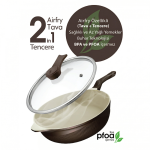 ProSteam 6 Katmanlı Granit Tava ve Tencere 28 Cm - AirFrey Özellikli Yanmaz Yapışmaz 2'in 1 Tava ve Tencere