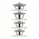 8 Parça Paslanmaz Çelik Tencere Seti – İndüksiyon Ocak Uyumlu, Süzgeç Kapaklı - Görsel 3