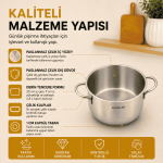 7 Parça Paslanmaz Çelik İndüksiyon Uyumlu Tencere Seti - Görsel 8