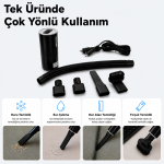 Araç Süpürgesi – 12V Çakmak Girişli, Islak ve Kuru Kullanımlı Kablolu Oto Süpürge - Görsel 6