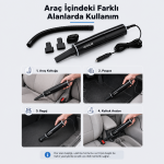 Araç Süpürgesi – 12V Çakmak Girişli, Islak ve Kuru Kullanımlı Kablolu Oto Süpürge - Görsel 8