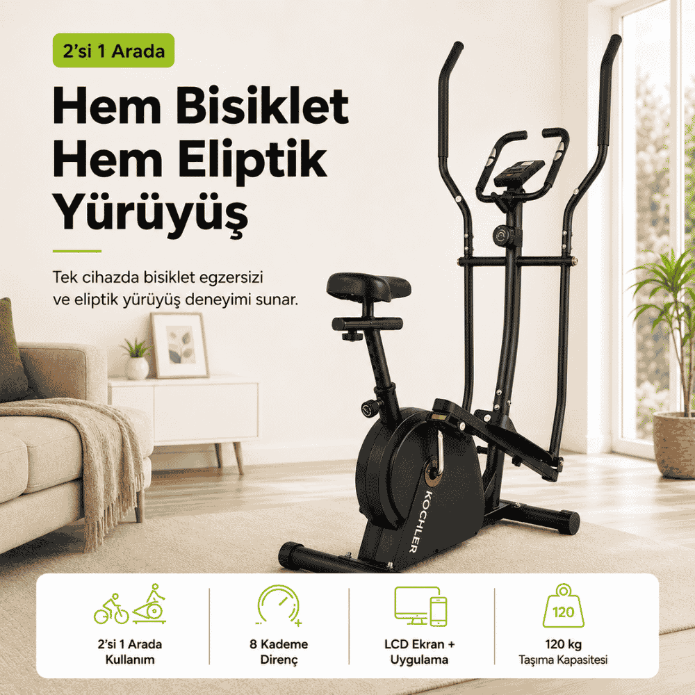 flex-9.png Flex 2'si 1 Arada Eliptik Kondisyon Bisikleti – Nabız Ölçerli, 8 Kademeli Dirençli Egzersiz Aleti - Görsel 1