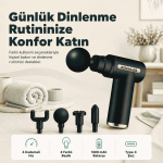 Şarjlı Masaj Tabancası – 6 Kademeli, 4 Başlıklı Masaj Cihazı