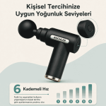 Şarjlı Masaj Tabancası – 6 Kademeli, 4 Başlıklı Masaj Cihazı - Görsel 8