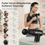 Şarjlı Masaj Tabancası – 6 Kademeli, 4 Başlıklı Masaj Cihazı - Görsel 3