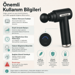 Şarjlı Masaj Tabancası – 6 Kademeli, 4 Başlıklı Masaj Cihazı - Görsel 9