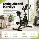 Kochler Spin Kondisyon Bisikleti – 4 kg Volanlı, Ayarlanabilir Dirençli Egzersiz Bisikleti Yeşil