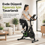 Kochler Spin Kondisyon Bisikleti – 4 kg Volanlı, Ayarlanabilir Dirençli Egzersiz Bisikleti Yeşil - Görsel 3
