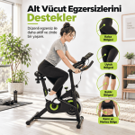 Kochler Spin Kondisyon Bisikleti – 4 kg Volanlı, Ayarlanabilir Dirençli Egzersiz Bisikleti Yeşil - Görsel 2