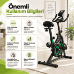Kochler Spin Kondisyon Bisikleti – 4 kg Volanlı, Ayarlanabilir Dirençli Egzersiz Bisikleti Yeşil - Görsel 10
