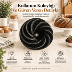 Kochler Rüzgar Gülü 26 cm Granit Kaplamalı Alüminyum Döküm Kek Kalıbı - Görsel 6
