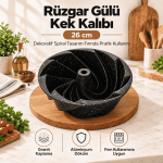 Kochler Rüzgar Gülü 26 cm Granit Kaplamalı Alüminyum Döküm Kek Kalıbı