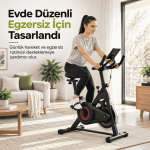 Spin Kondisyon Bisikleti – 4 kg Volanlı, Ayarlanabilir Dirençli Egzersiz Bisikleti Kırmızı - Görsel 2