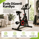 Spin Kondisyon Bisikleti – 4 kg Volanlı, Ayarlanabilir Dirençli Egzersiz Bisikleti Kırmızı