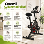Spin Kondisyon Bisikleti – 4 kg Volanlı, Ayarlanabilir Dirençli Egzersiz Bisikleti Kırmızı - Görsel 8