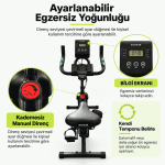 Spin Kondisyon Bisikleti – 4 kg Volanlı, Ayarlanabilir Dirençli Egzersiz Bisikleti Kırmızı - Görsel 5