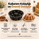 Mini Taç Kek Kalıbı – 10,2 cm, Granit Kaplamalı Porsiyonluk Tekli Kek Kalıbı - Görsel 4