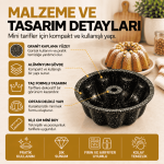 Mini Taç Kek Kalıbı – 10,2 cm, Granit Kaplamalı Porsiyonluk Tekli Kek Kalıbı - Görsel 6