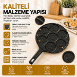 Gülen Yüz 7 Bölmeli 27 cm Granit Kaplama Alüminyum Döküm Pankek Tavası - Görsel 5