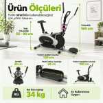 Eliptik Bisiklet – Twister ve Dambıl Setli, Seleli Çok Fonksiyonlu Egzersiz Bisikleti - Görsel 7