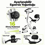 X Bike Tekerlekli 3’ü 1 Arada 16 Kademeli Katlanabilir Kondisyon Bisikleti - Görsel 4