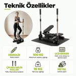 Kollu Stepper Hidrolik Sistemli Dijital Ekranlı Ev Tipi Step Spor Aleti - Görsel 7